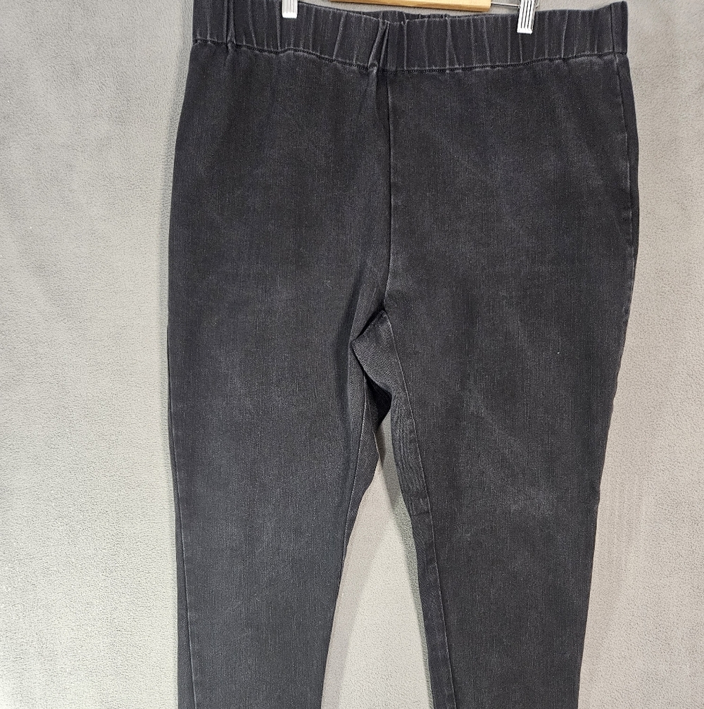 Soft Surroundings Womens Plus 1X Black Skinny Jeggings Jeans High-Rise Stretch